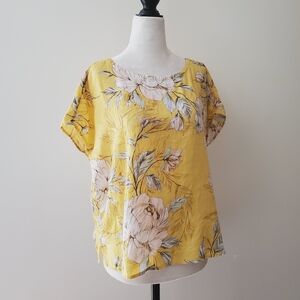 Nicole Miller Linen Floral Top